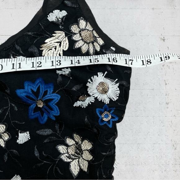 Miss Me Floral Embroidered Slip Dress Black Size M Whimsygoth Fairygoth witchy - Picture 8 of 14